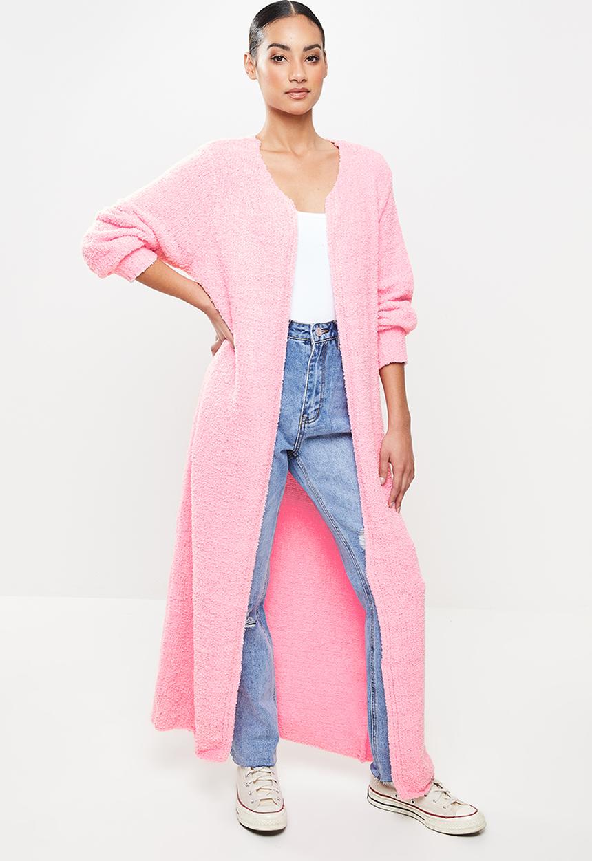 Missguided - Petite popcorn maxi cardigan co ord - pink