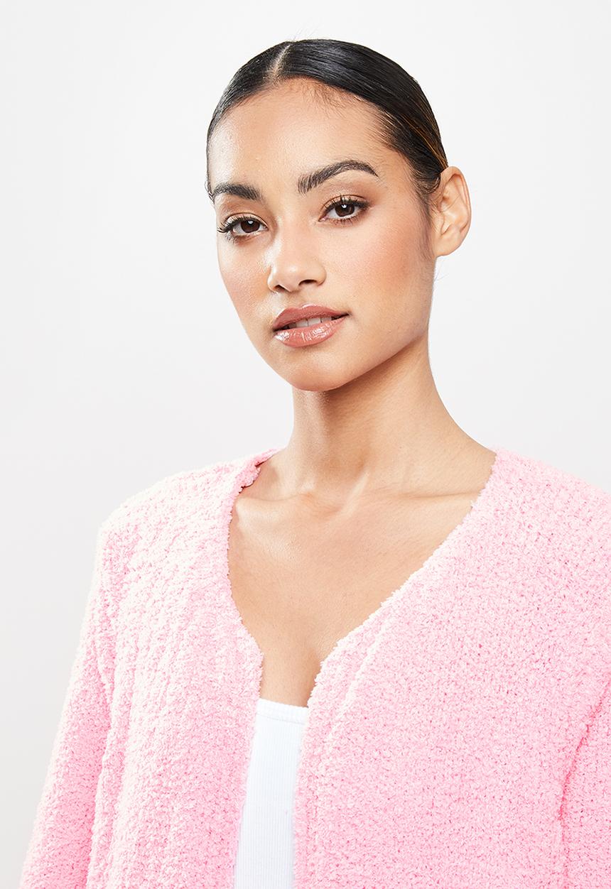 Missguided - Petite popcorn maxi cardigan co ord - pink