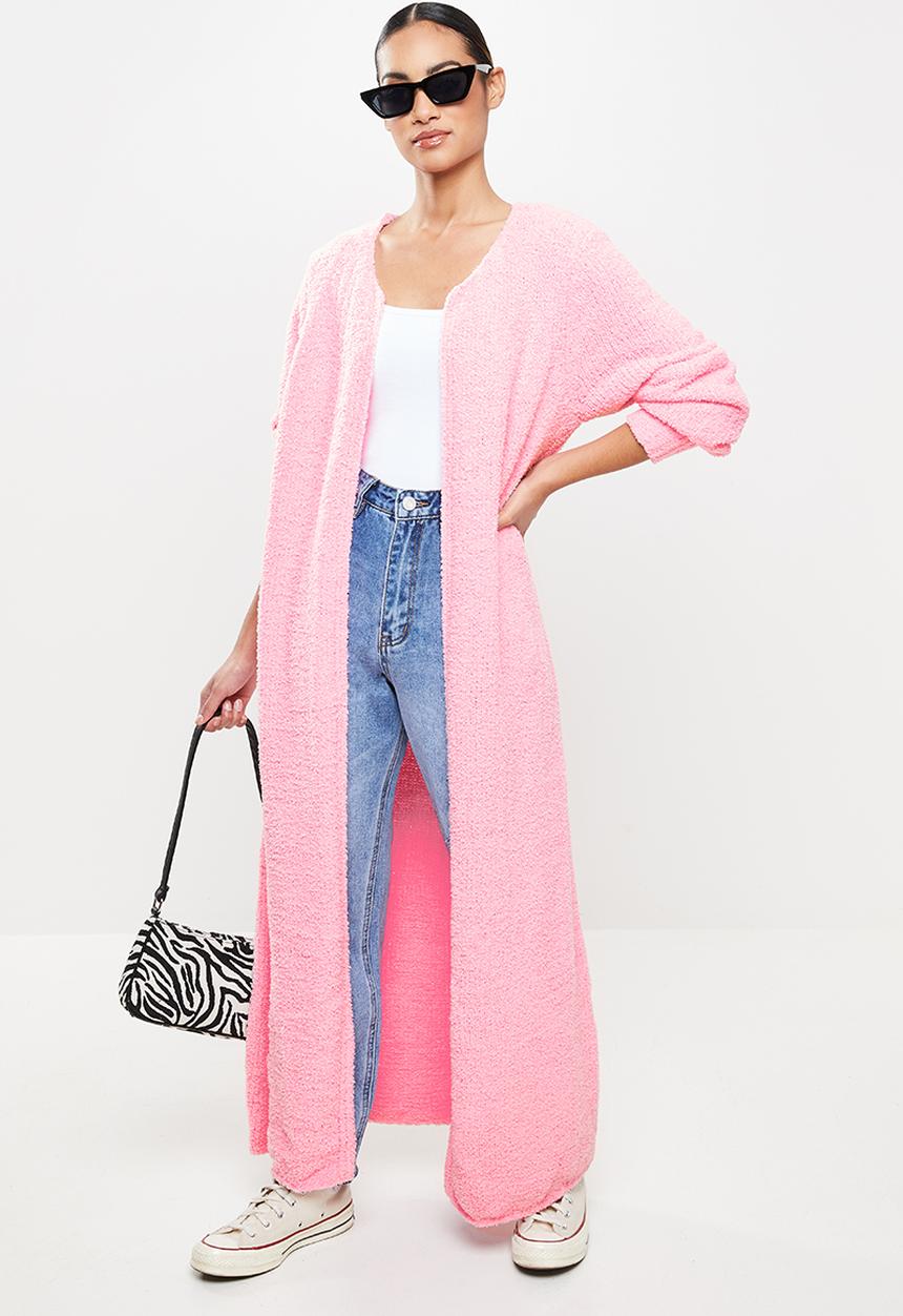 Missguided - Petite popcorn maxi cardigan co ord - pink