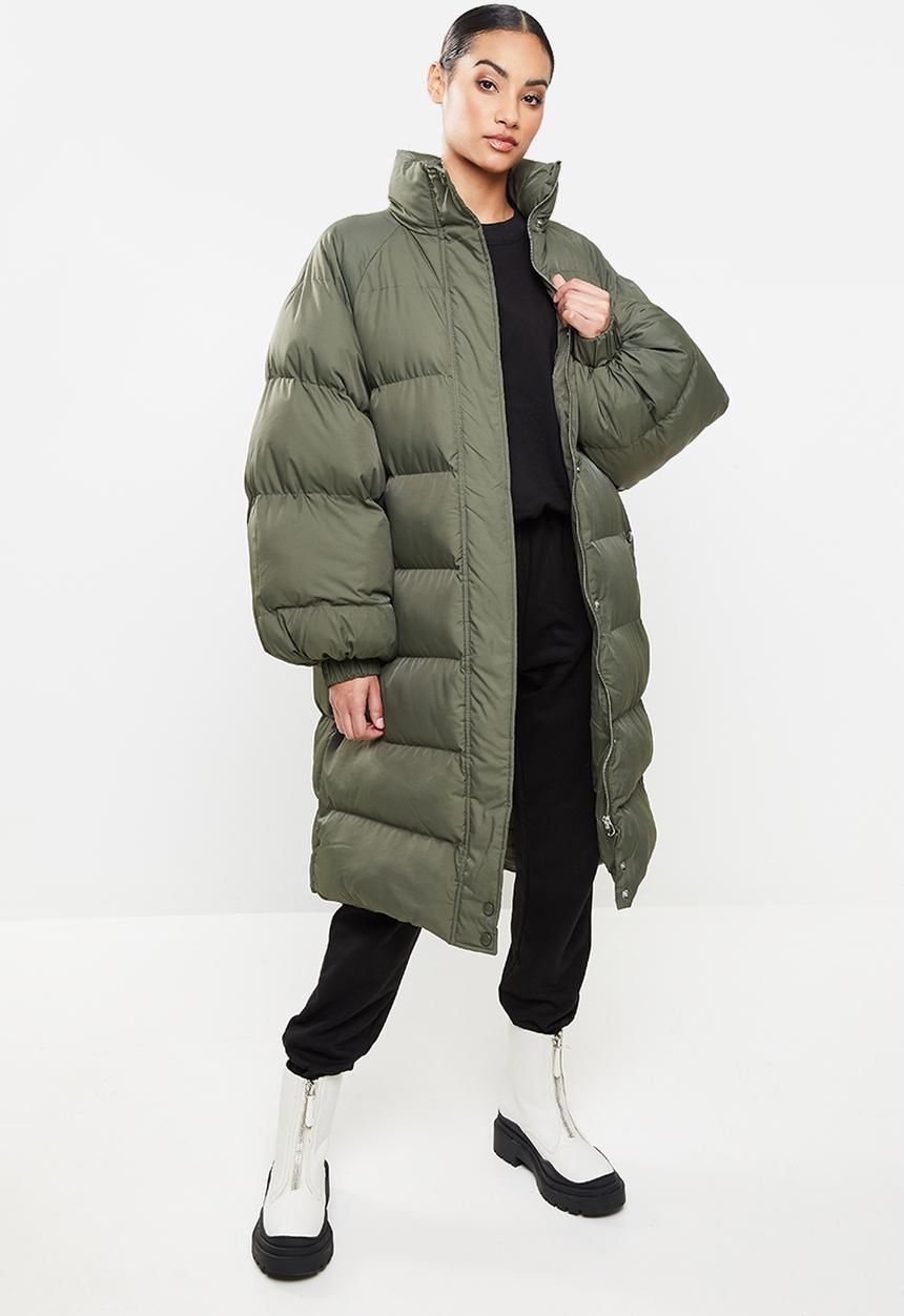 Missguided - Petite longline utility puffer - khaki