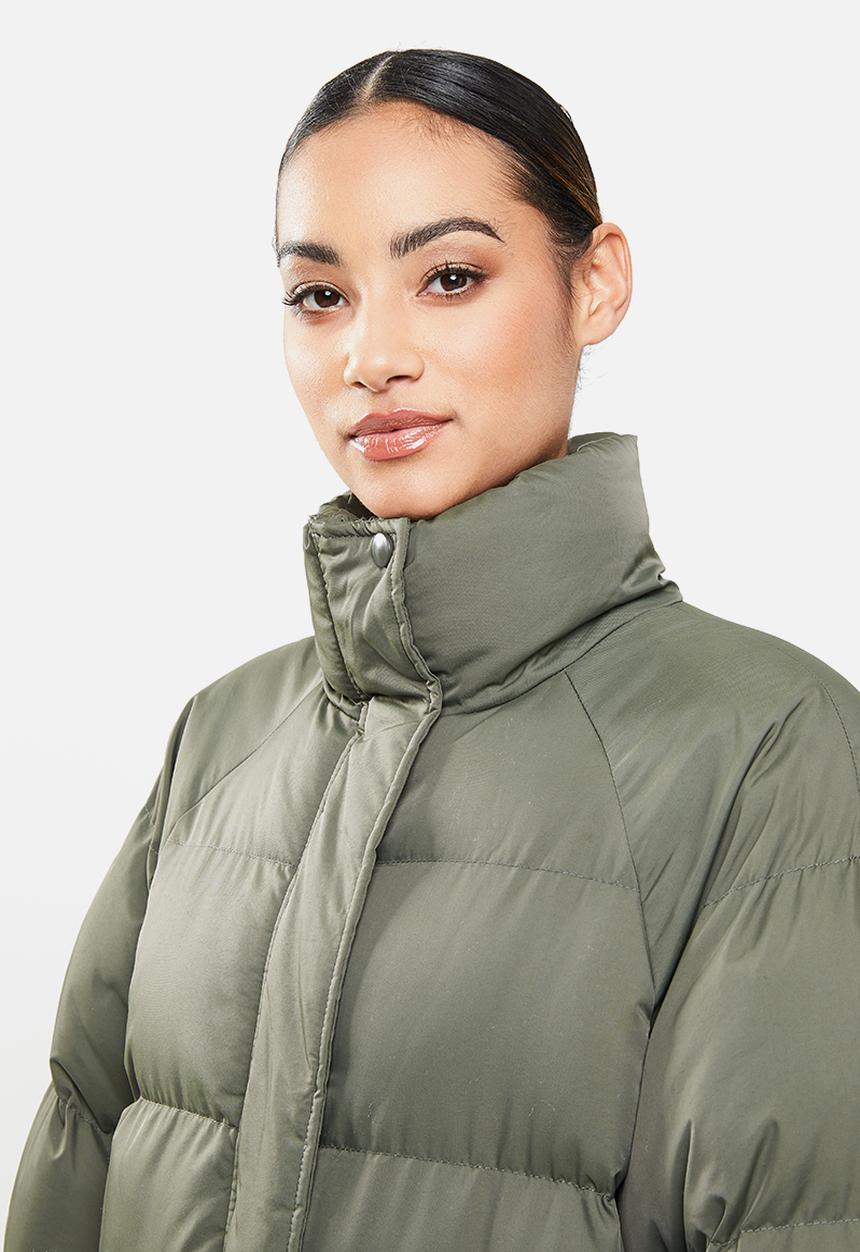 Missguided - Petite longline utility puffer - khaki