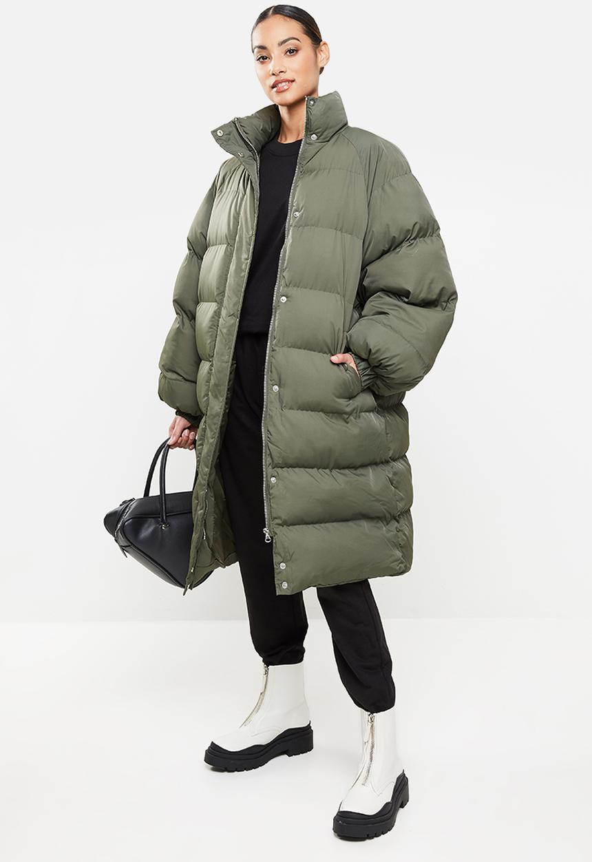 Missguided - Petite longline utility puffer - khaki
