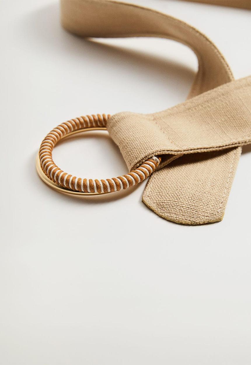 Violeta by Mango - Ring belt - light beige