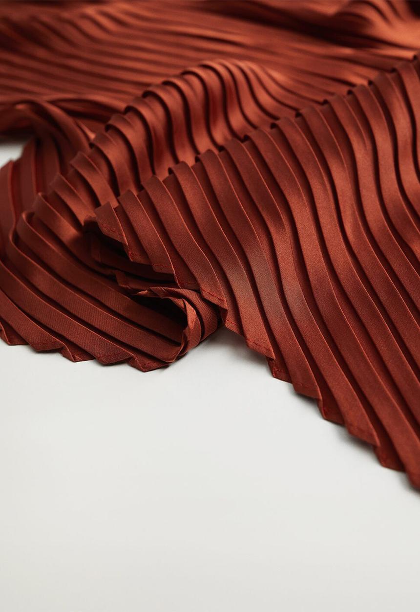 MANGO - Plain neck scarf - dark red