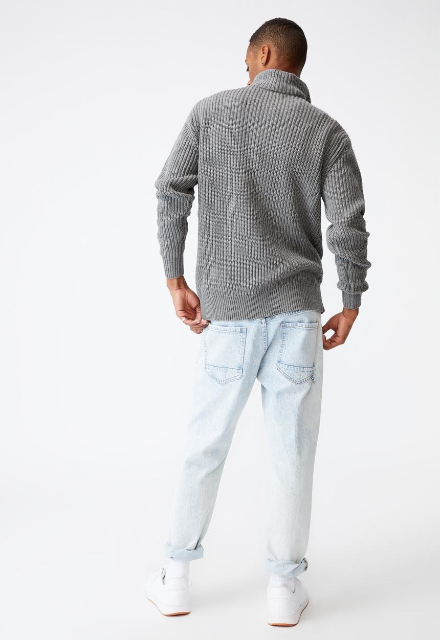 Cotton On - Quarter zip knit - grey 