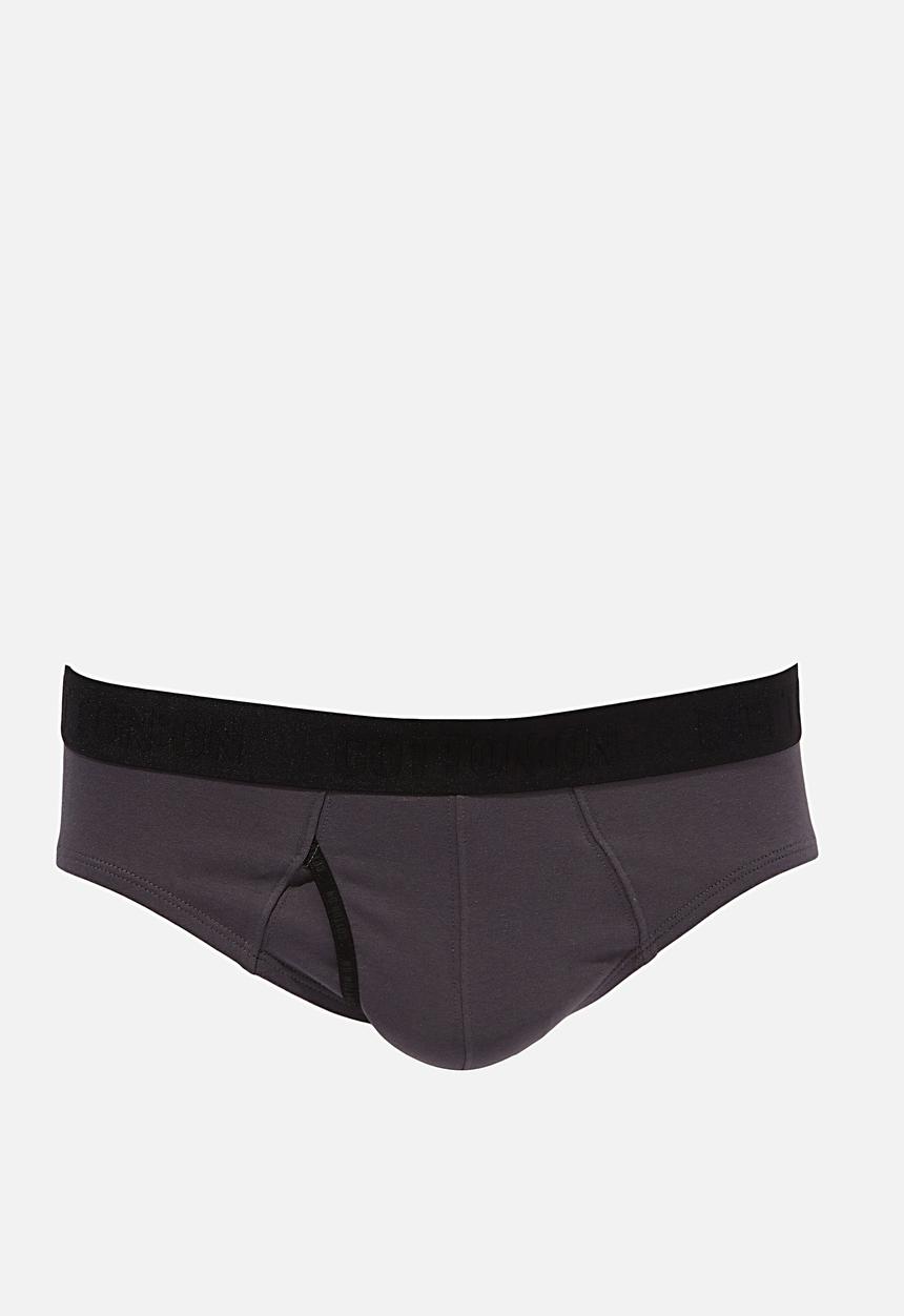 Cotton On - Mens organic cotton brief - grey & black