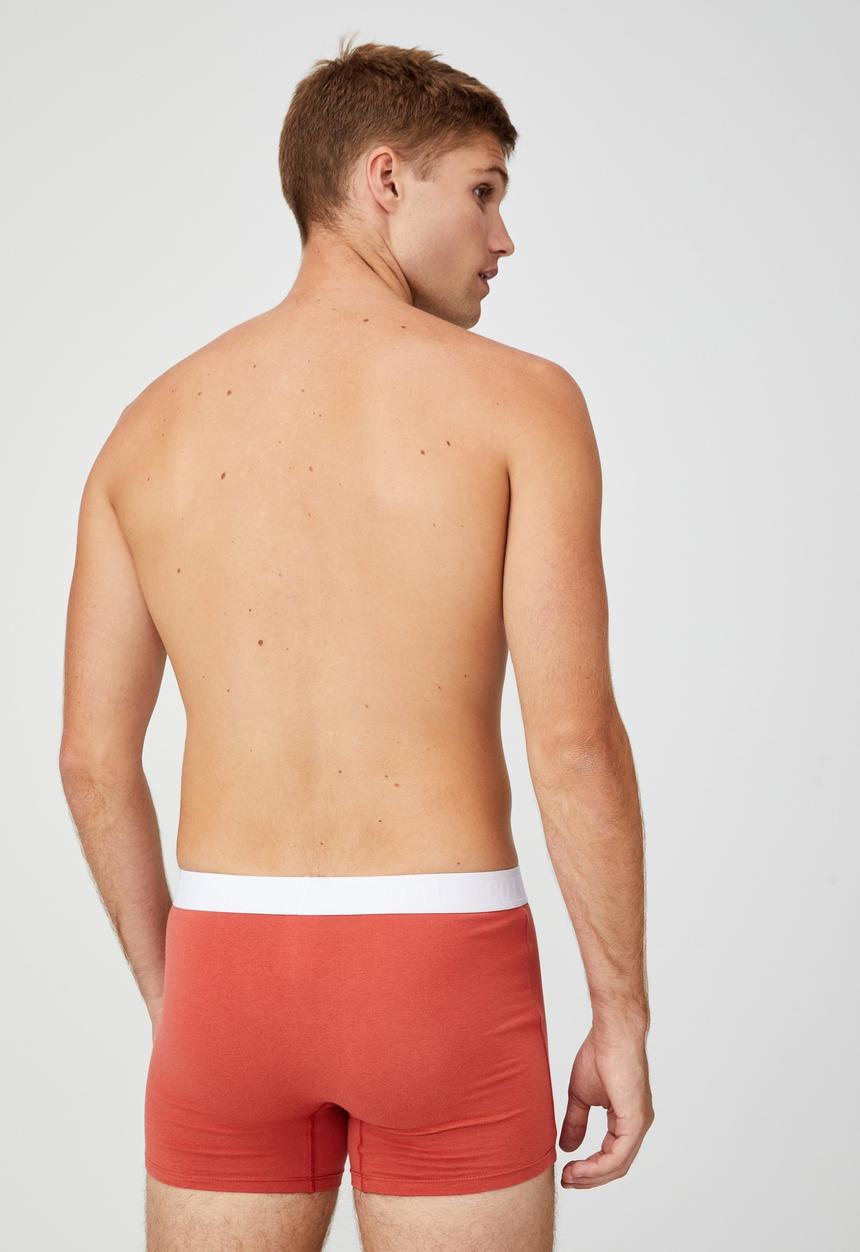 Cotton On - Mens organic cotton trunks - burnt orange & white 