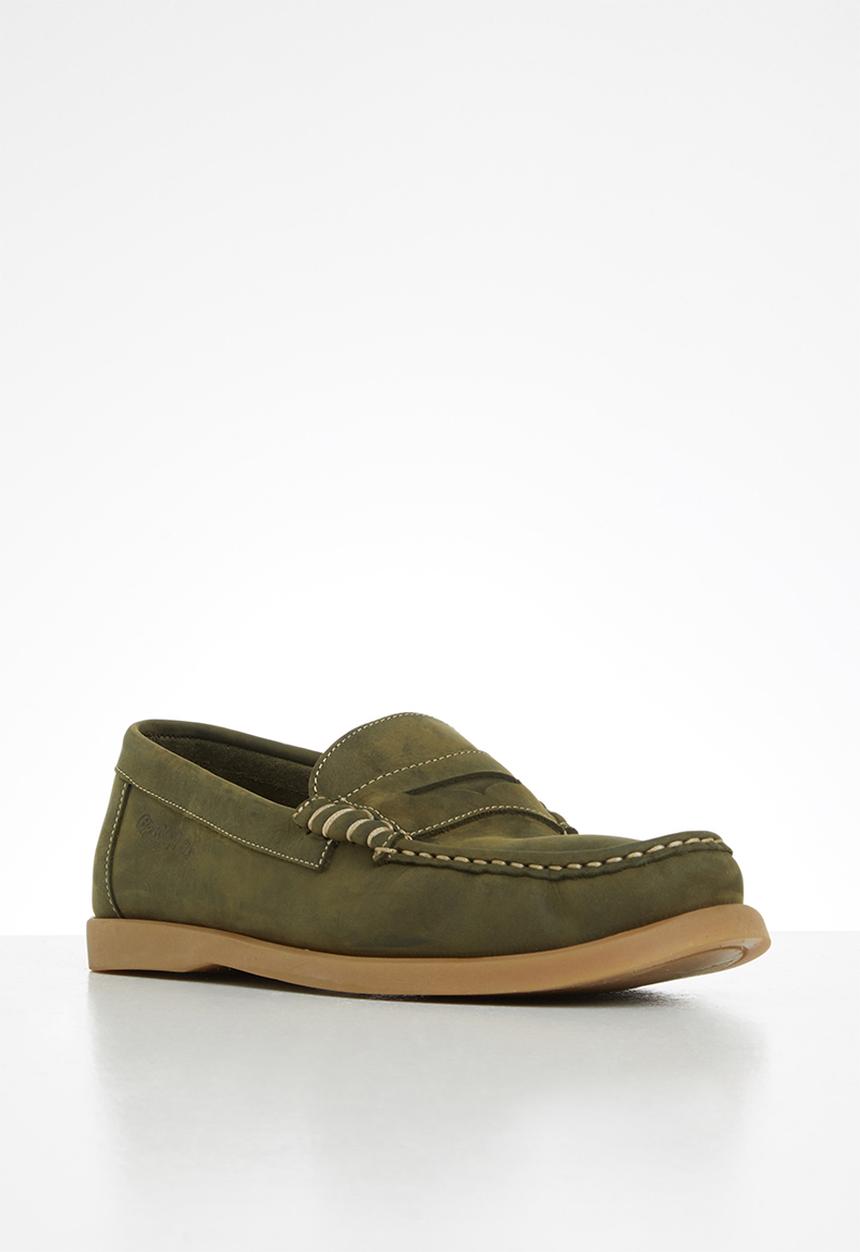 Grasshoppers - Deckskin loafer leather sandiego - olive