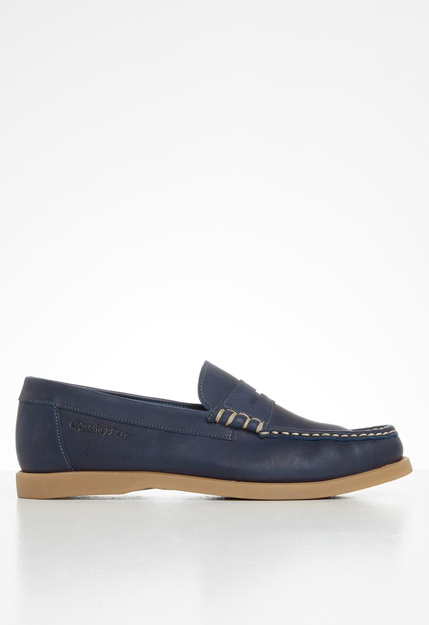 Grasshoppers - Deckskin loafer leather sandiego - navy
