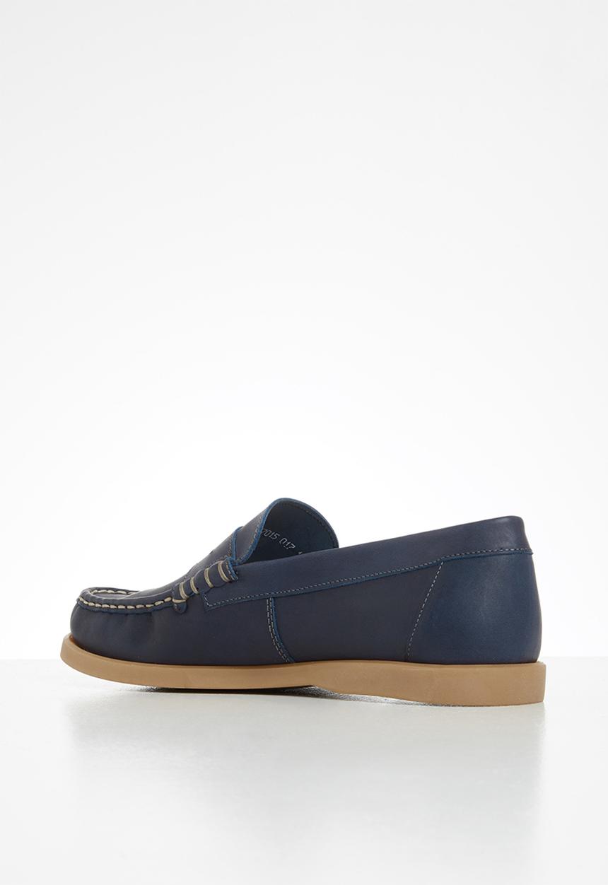 Grasshoppers - Deckskin loafer leather sandiego - navy