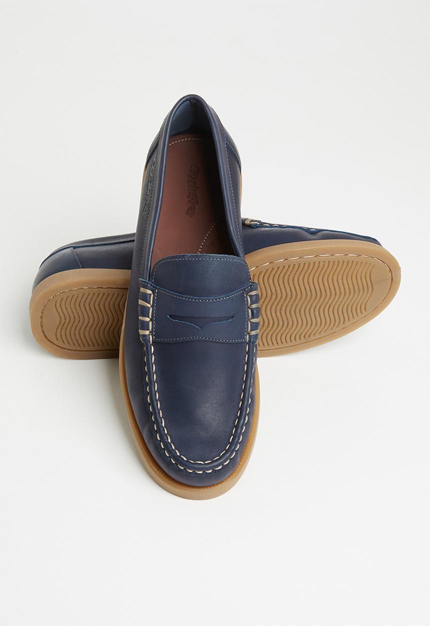 Grasshoppers - Deckskin loafer leather sandiego - navy