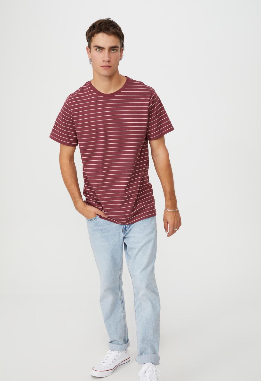 Cotton On - Tbar premium t-shirt - burgundy & white 