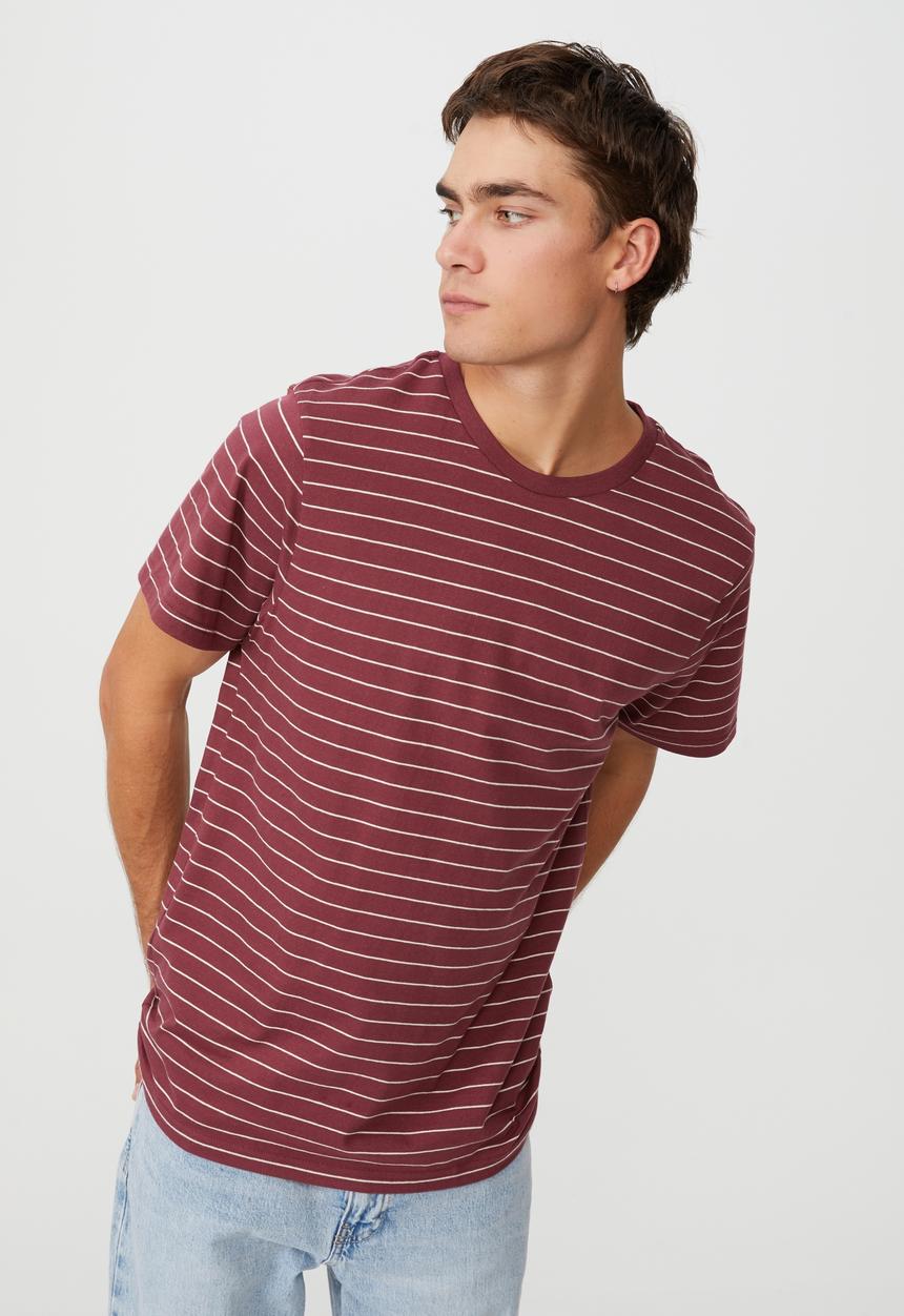 Cotton On - Tbar premium t-shirt - burgundy & white 