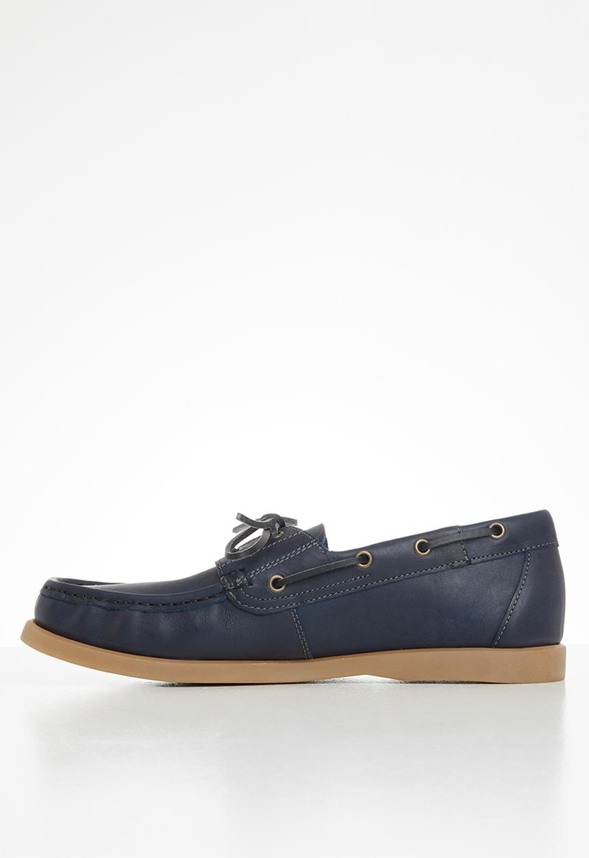 Grasshoppers - Deckskin boatshoe leather sandiego - navy