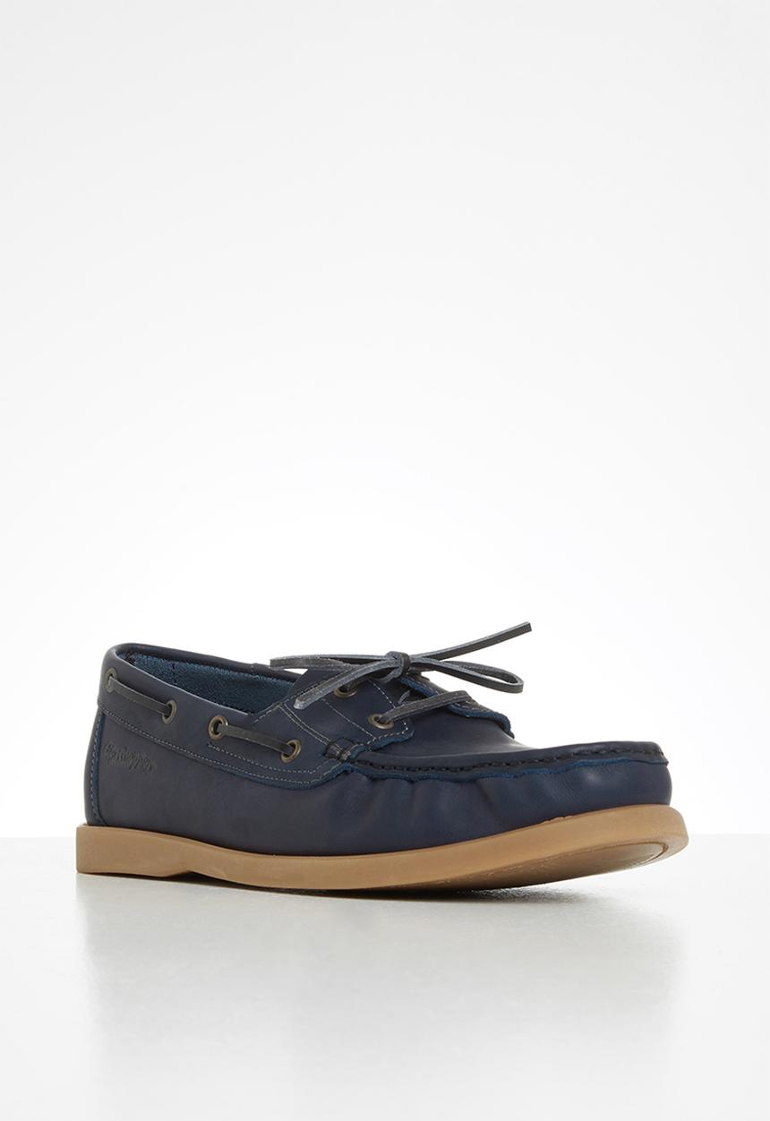 Grasshoppers - Deckskin boatshoe leather sandiego - navy