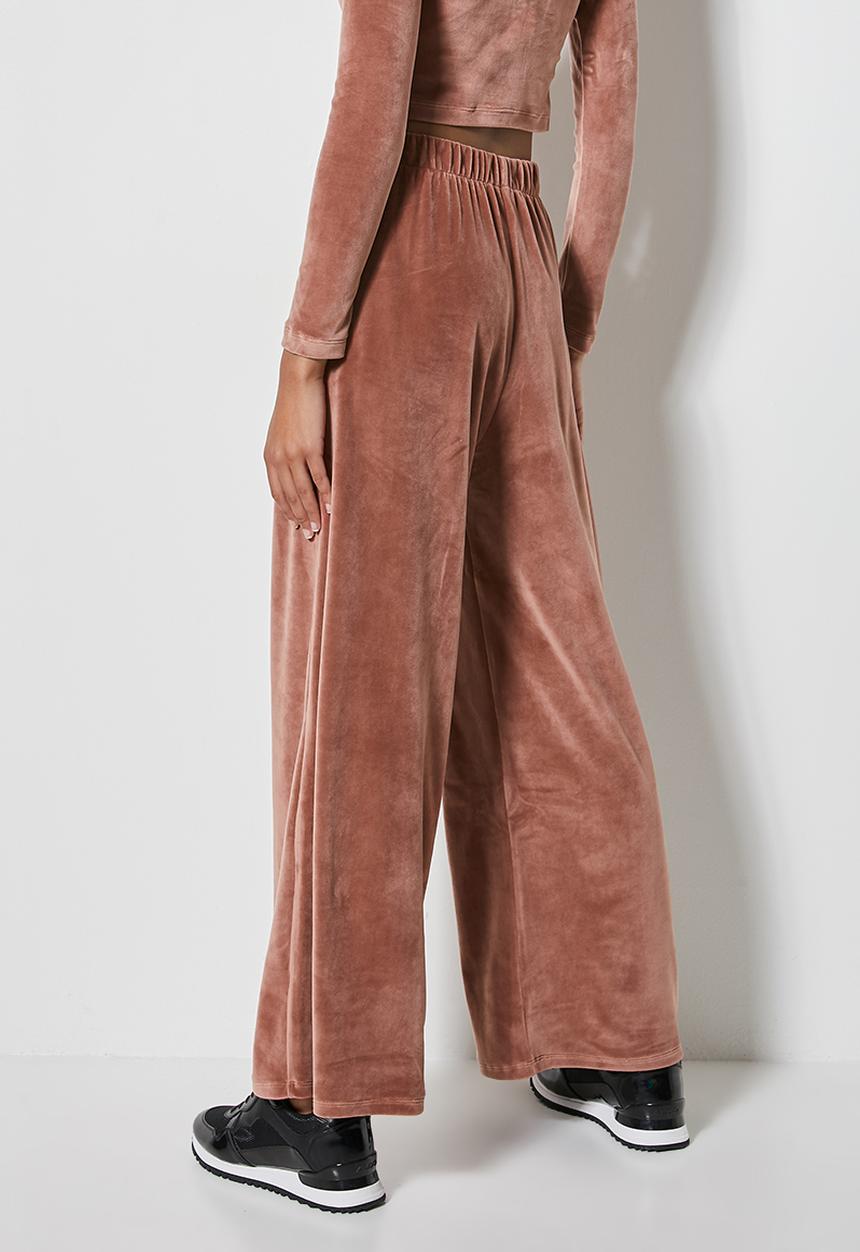 VELVET - Pull-on wide leg trouser - rose