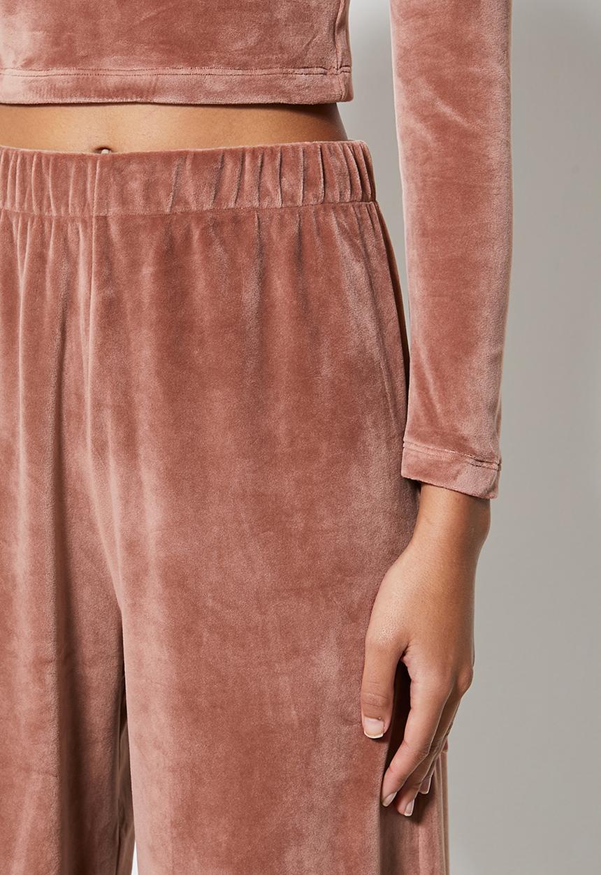 VELVET - Pull-on wide leg trouser - rose