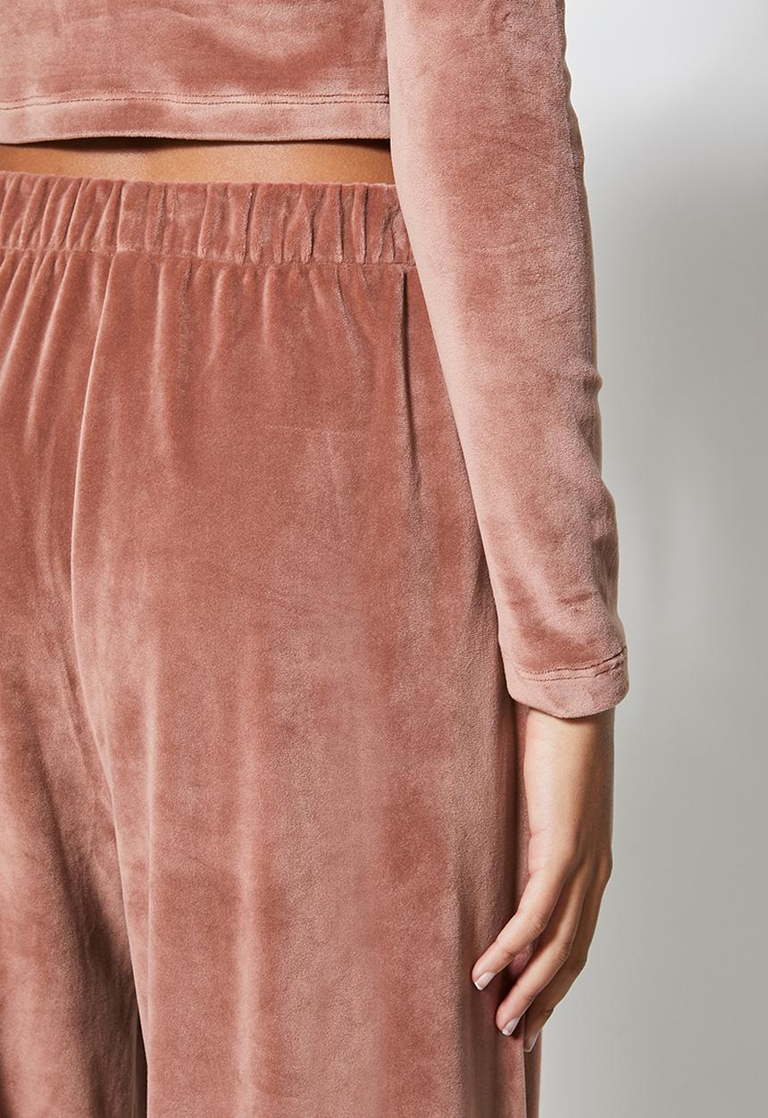 VELVET - Pull-on wide leg trouser - rose