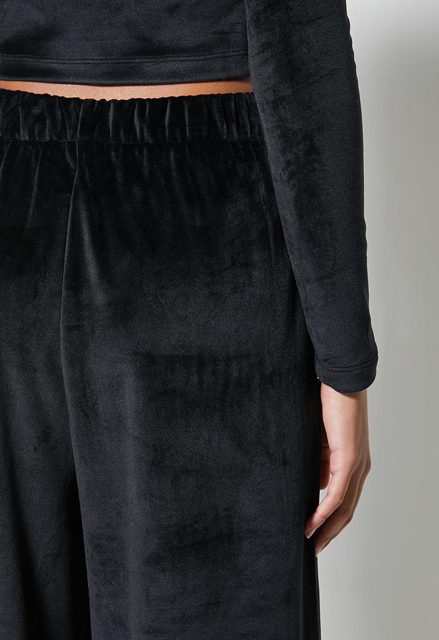 VELVET - Pull-on wide leg trouser - black