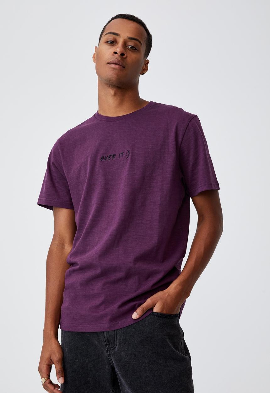 Cotton On - Tbar text t-shirt - purple