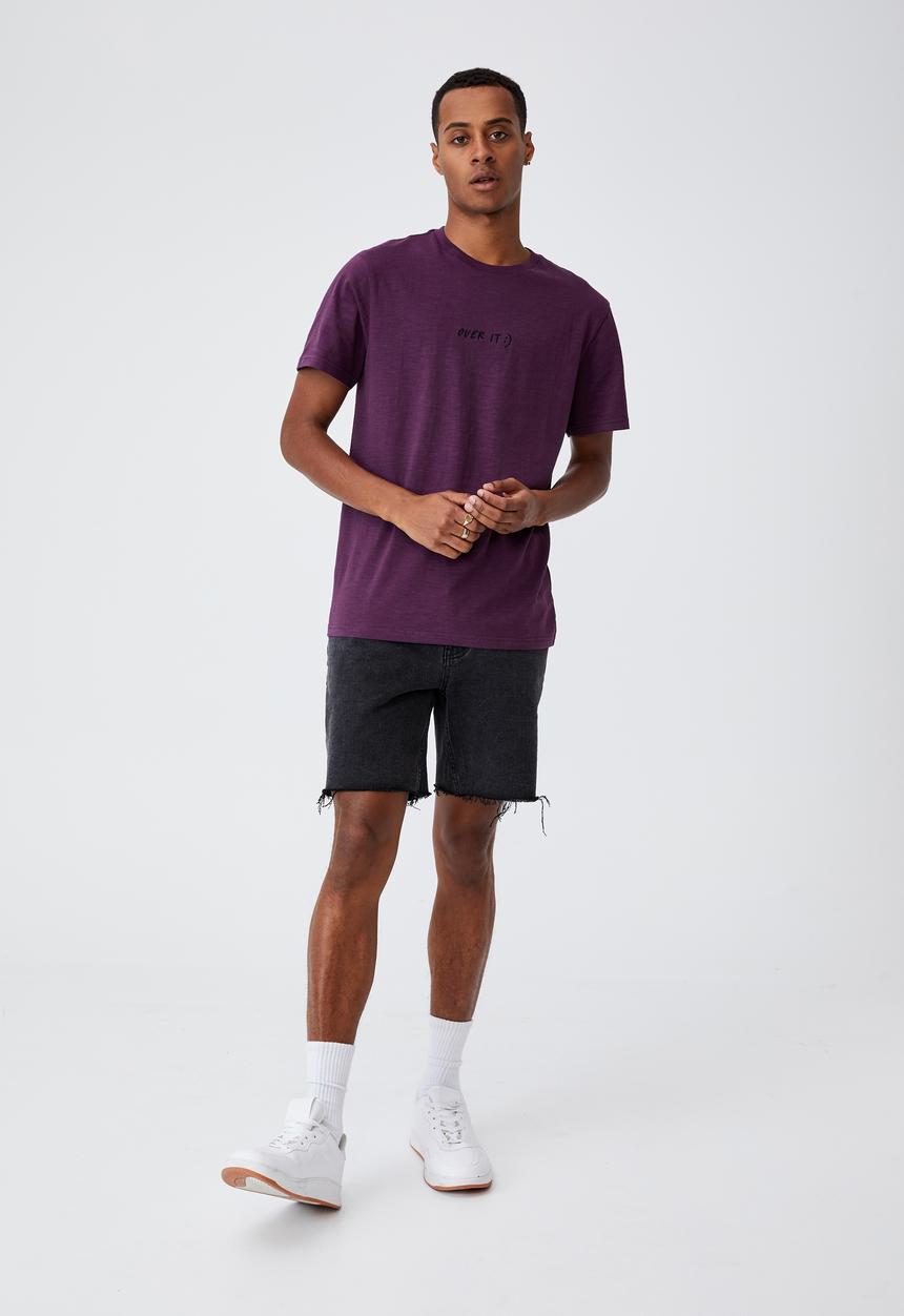 Cotton On - Tbar text t-shirt - purple