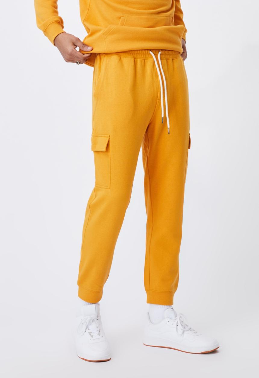 Cotton On - Trippy slim trackie cargo - yellow