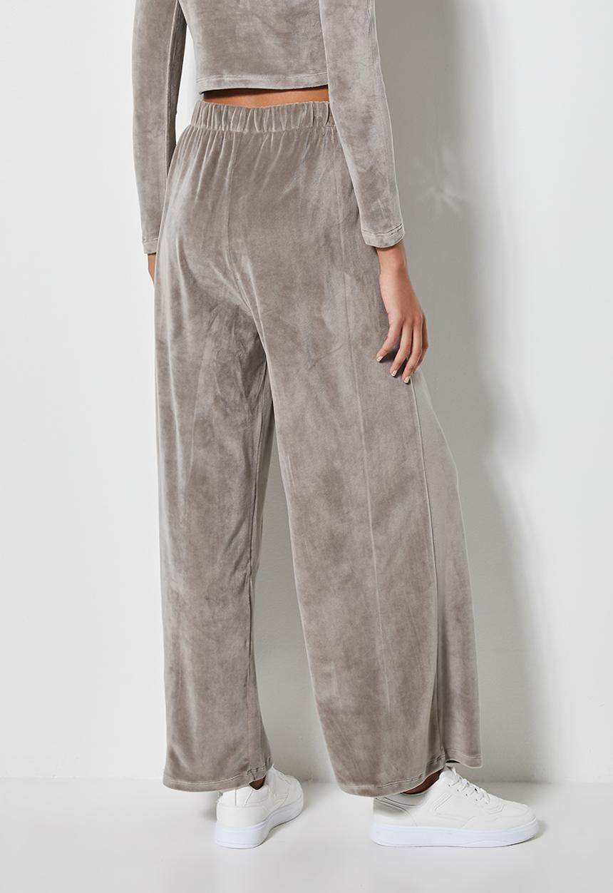 VELVET - Pull-on wide leg trouser - taupe