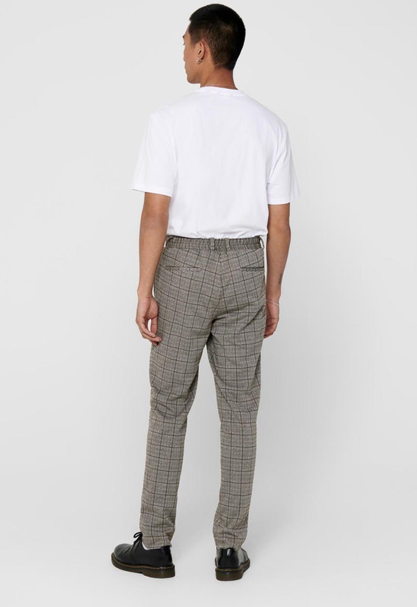 Only & Sons - Onselias check pants - neutral