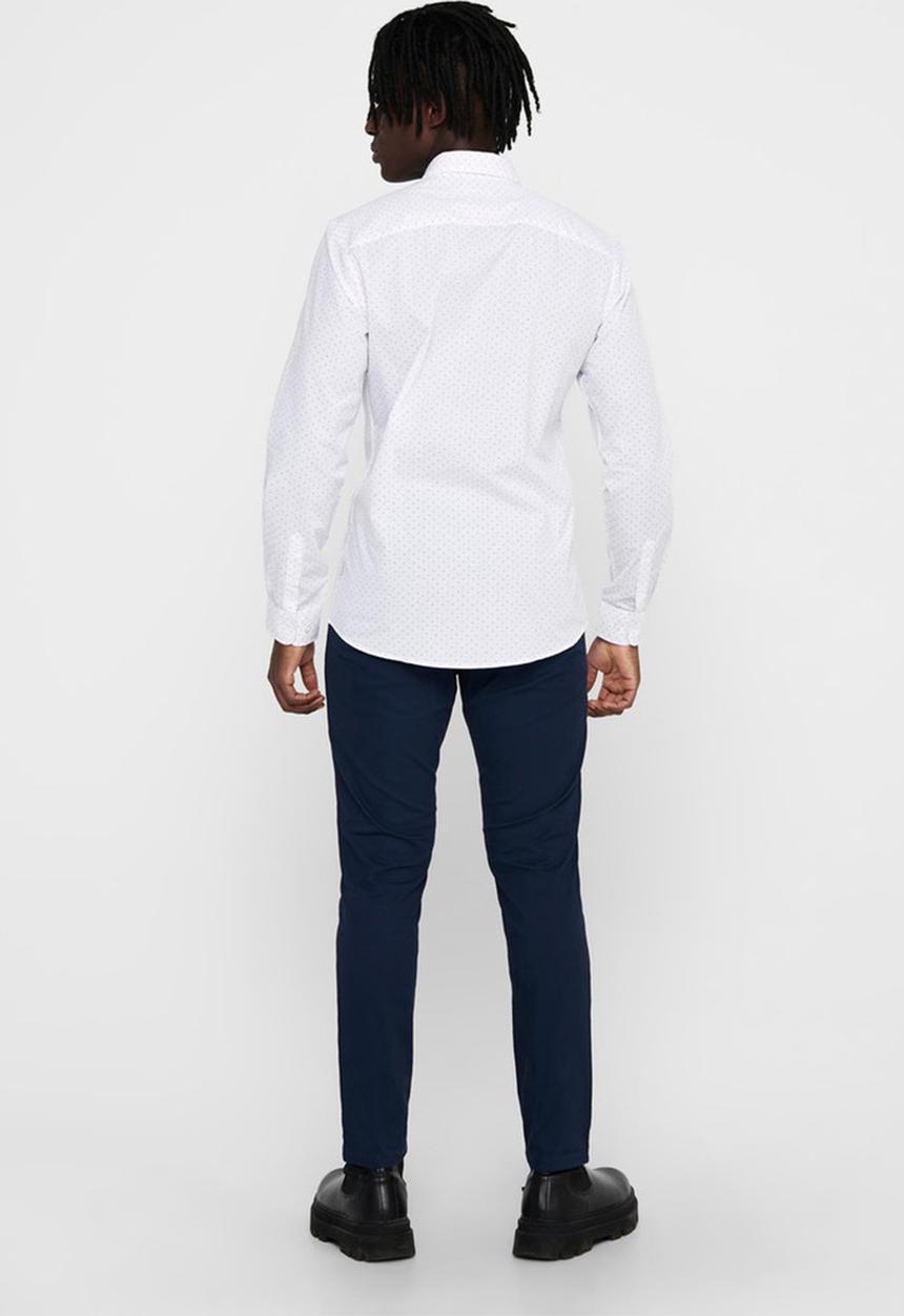 Only & Sons - Onssane ls ditsy poplin shirt - white