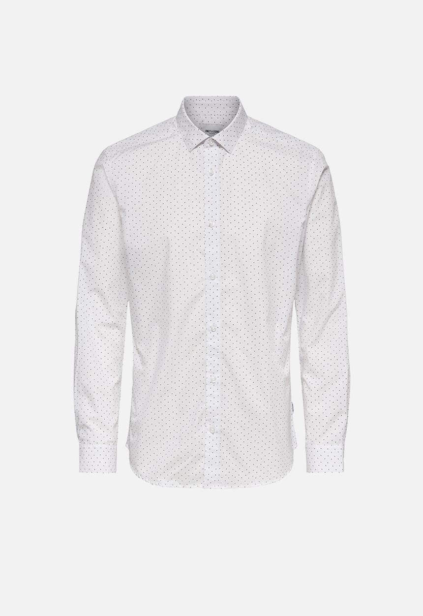 Only & Sons - Onssane ls ditsy poplin shirt - white