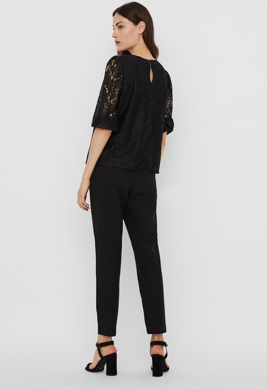 Vero Moda - Bonna 3/4 lace top - black