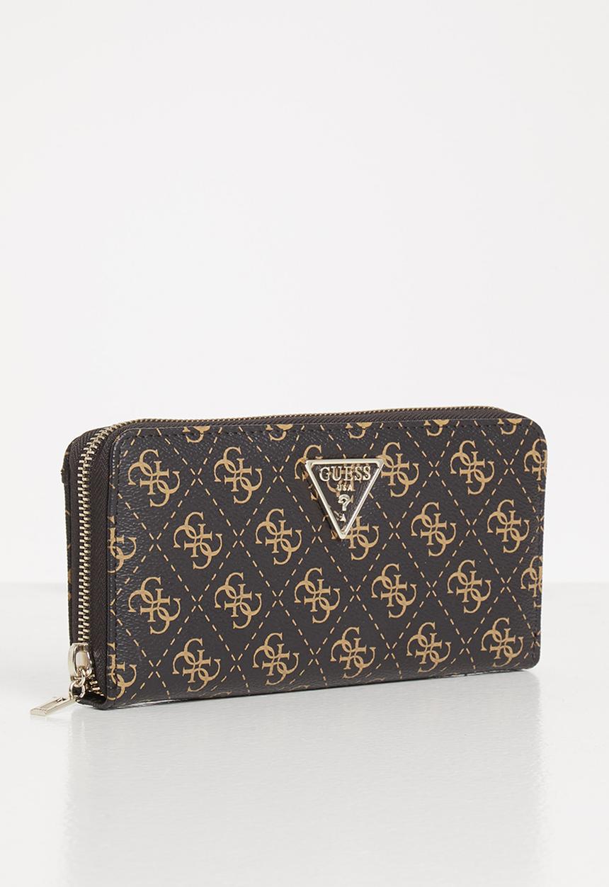 GUESS - Noelle slg large zip around - dark brown