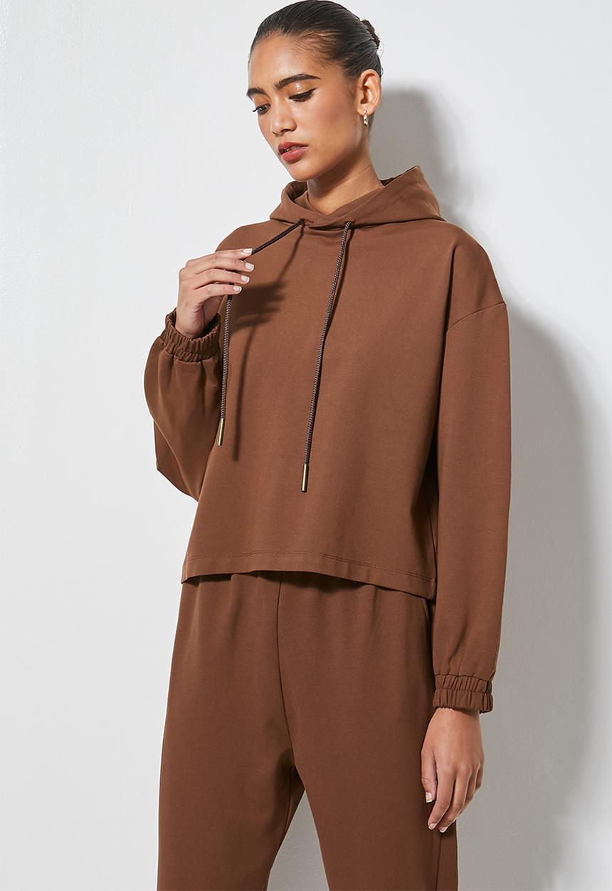 Superbalist - Premium ponti hoodie - chocolate