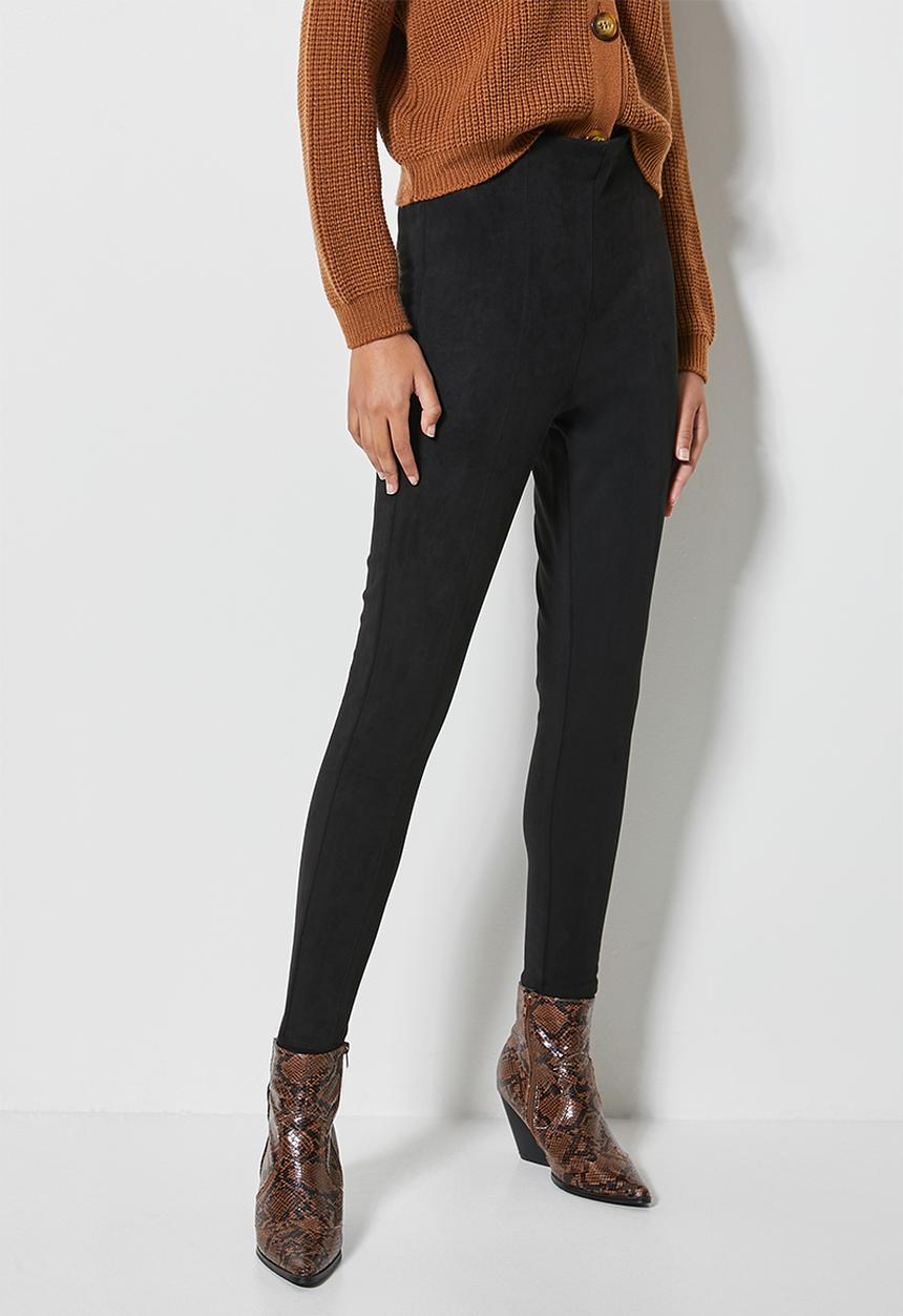 Superbalist - Panelled suedette tregging - black