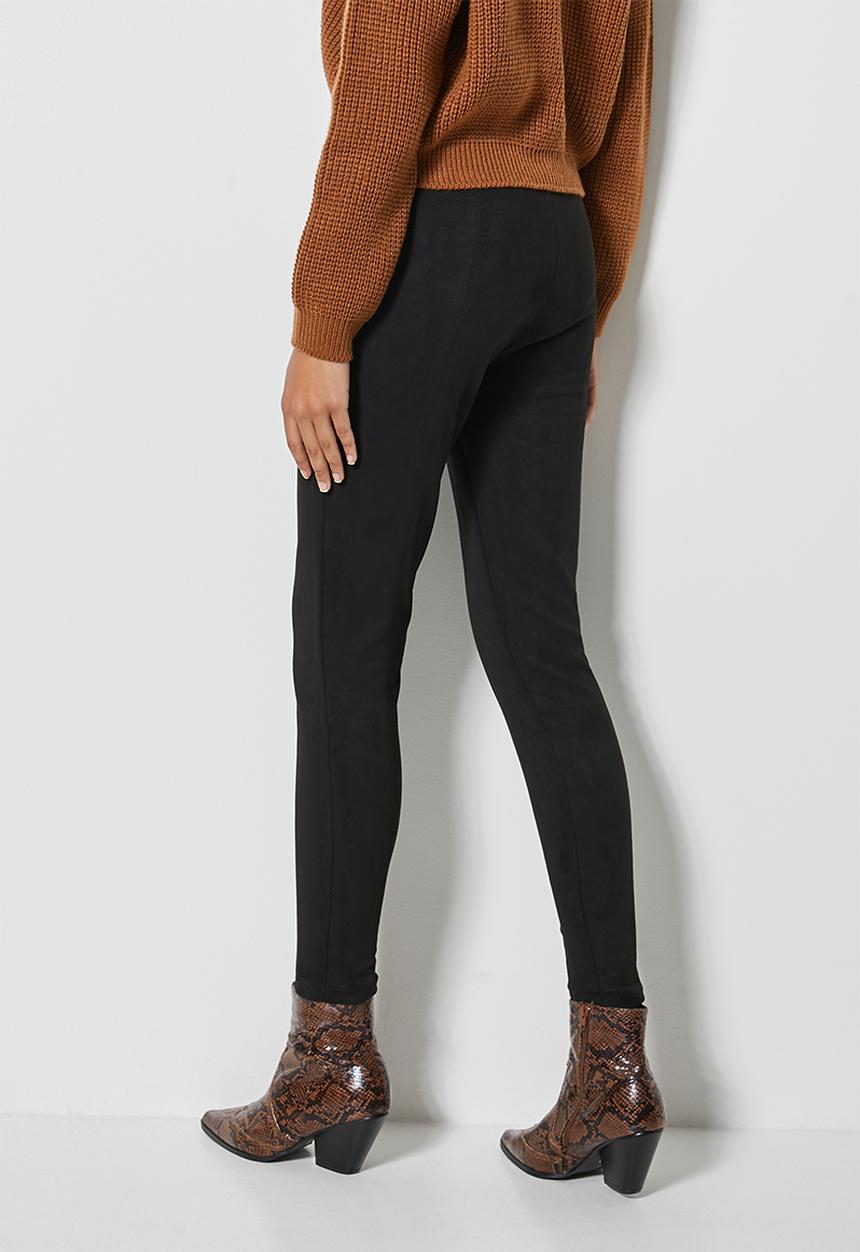 Superbalist - Panelled suedette tregging - black