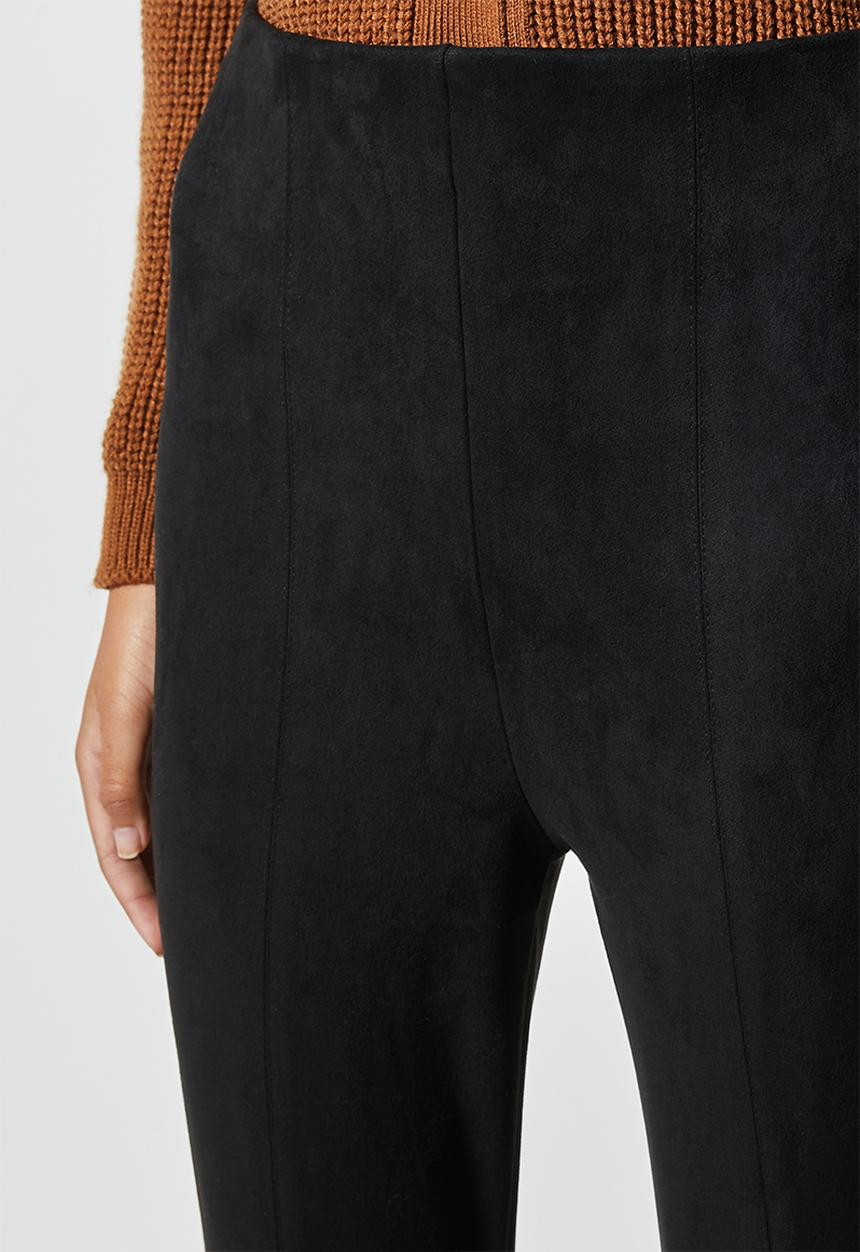 Superbalist - Panelled suedette tregging - black