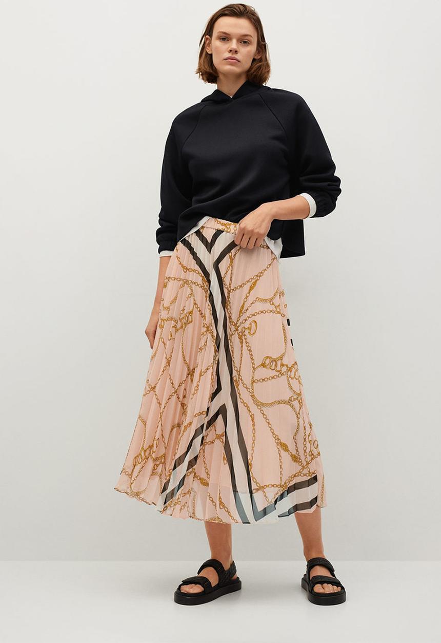 MANGO - Skirt daisy - light pastel pink