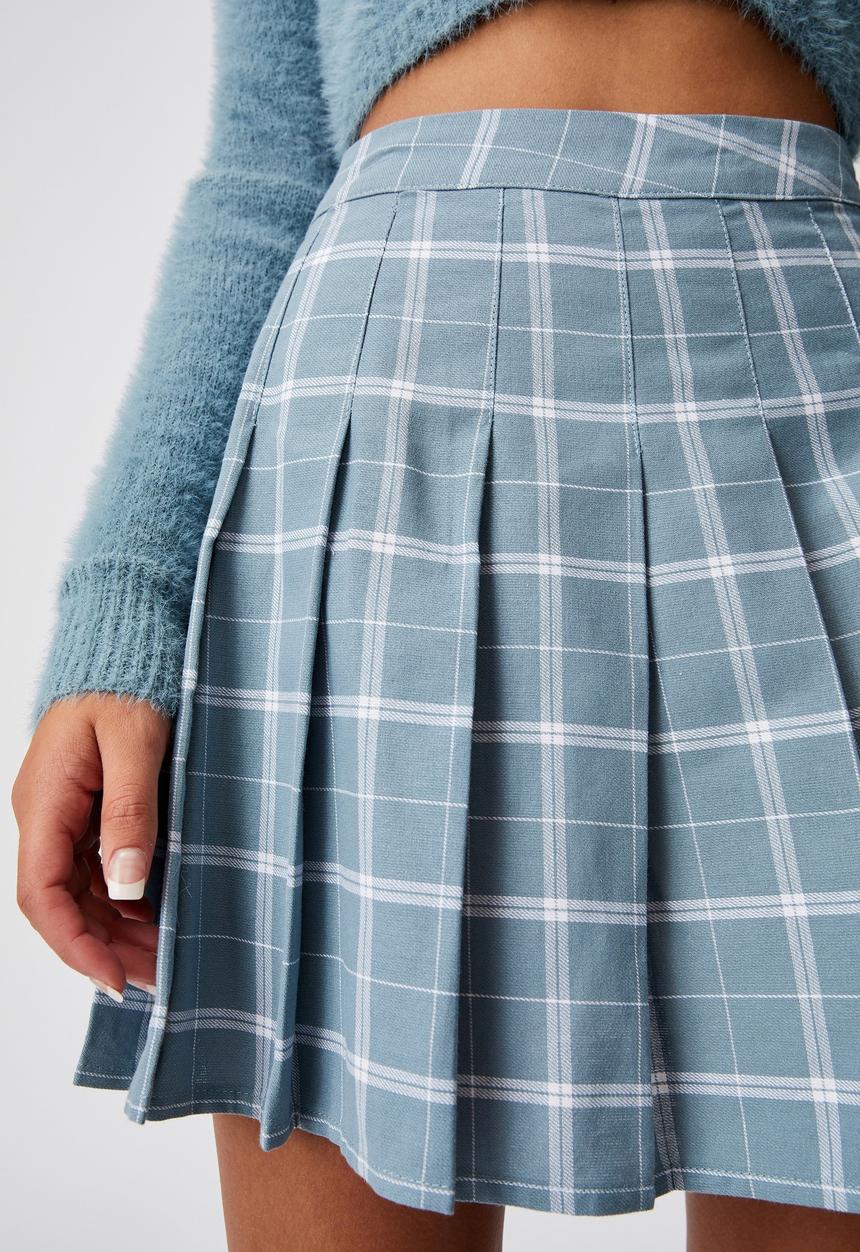 Factorie - Pleated skirt - taya check white