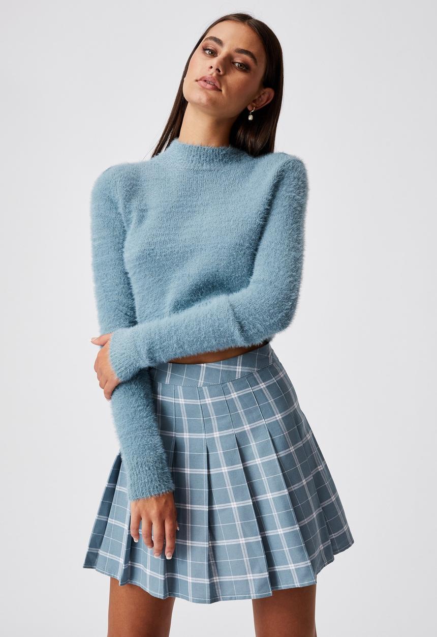 Factorie - Pleated skirt - taya check white