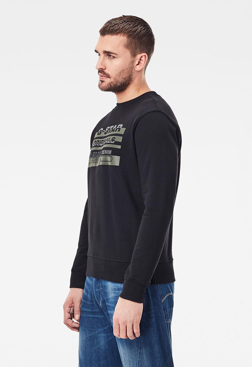 G-STAR - Originals r long sleeve sweats - black