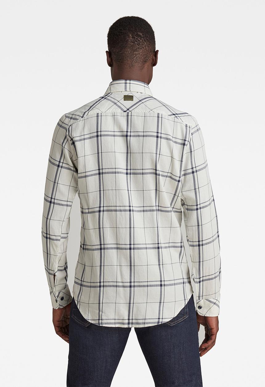 G-STAR - Marine service slim shirt long sleeve - white & black