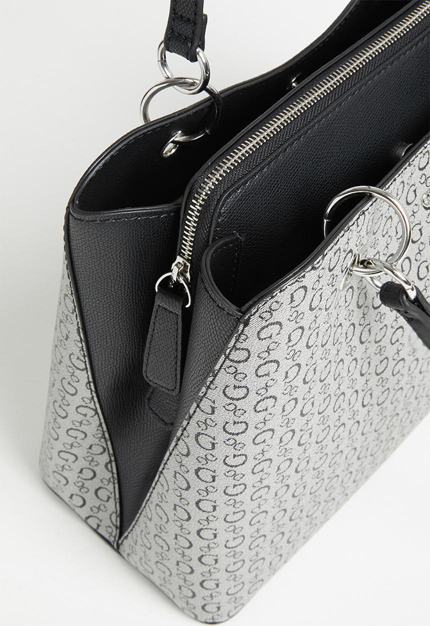 GUESS - Montilla large satchel - black & grey 