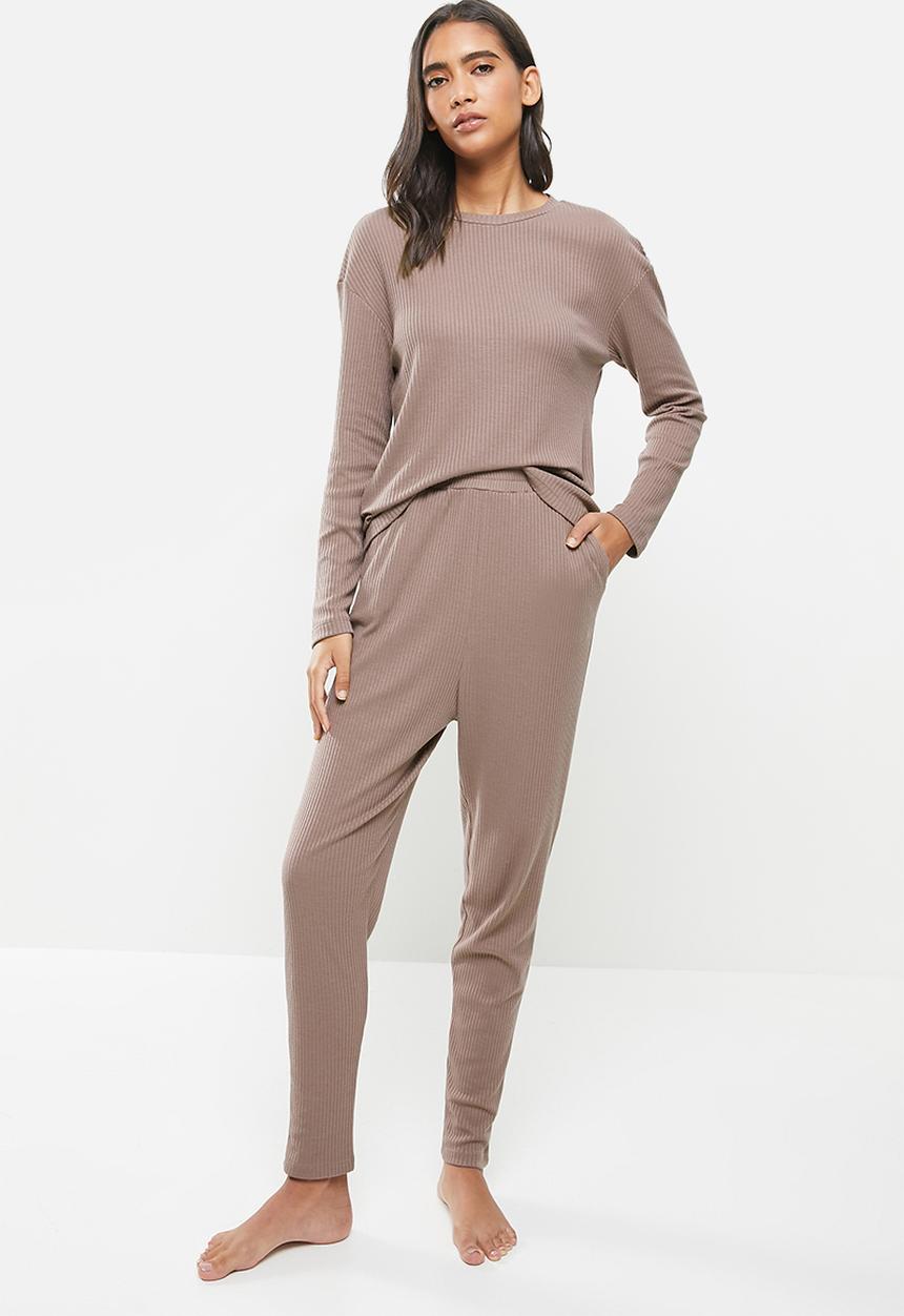 Superbalist - Rib sleep set - mocha