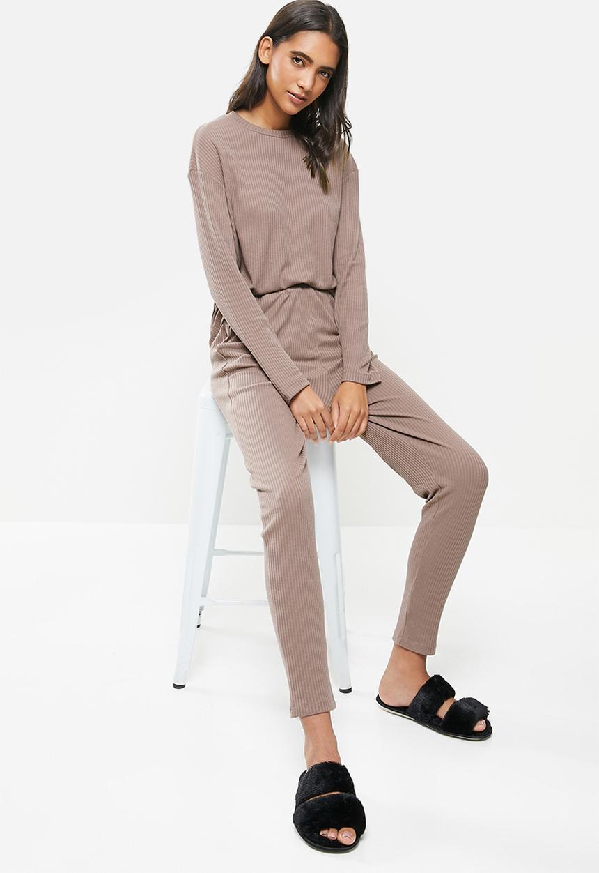 Superbalist - Rib sleep set - mocha