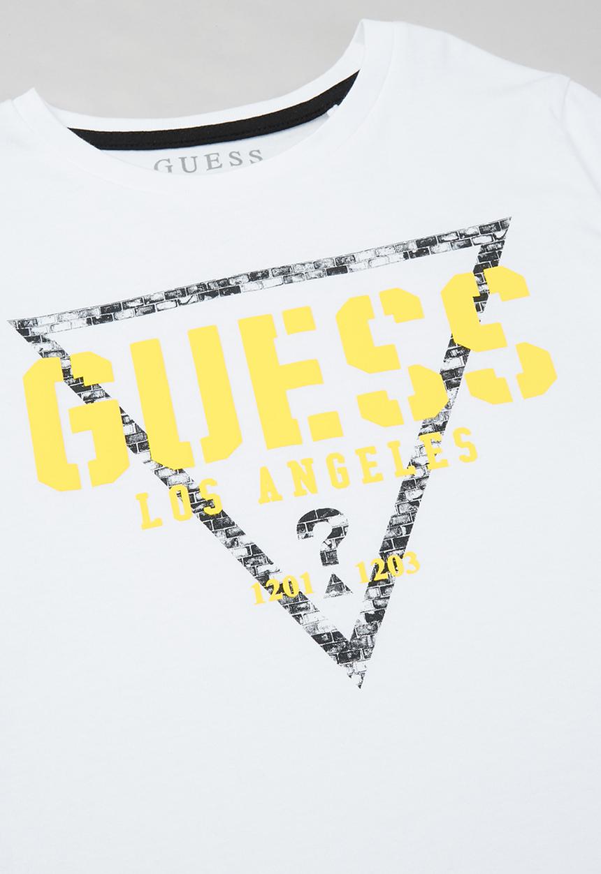 GUESS - Triangle brick crew tee - true white