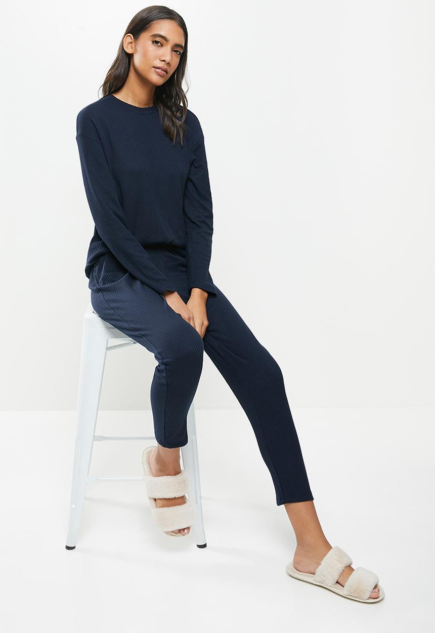 Superbalist - Rib sleep set - navy