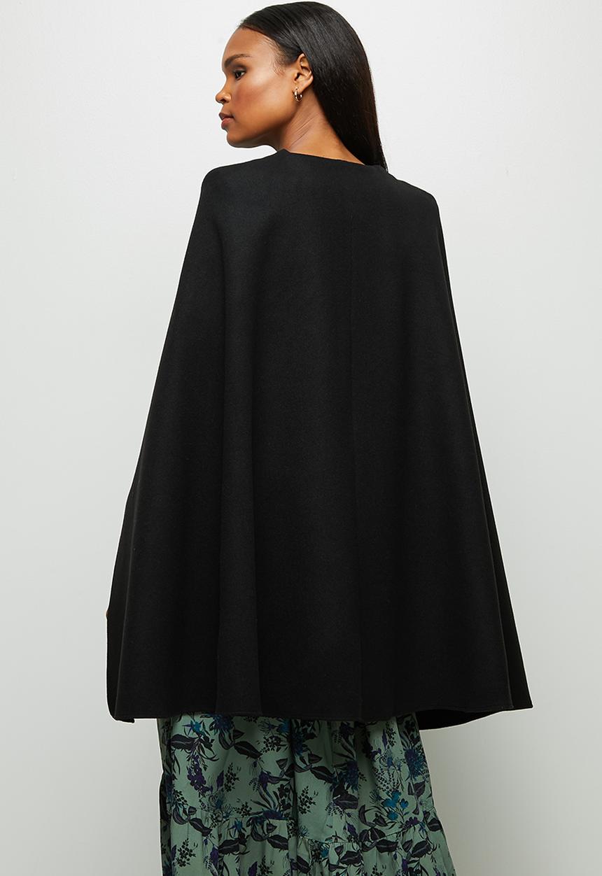 edit - Collared cape - black