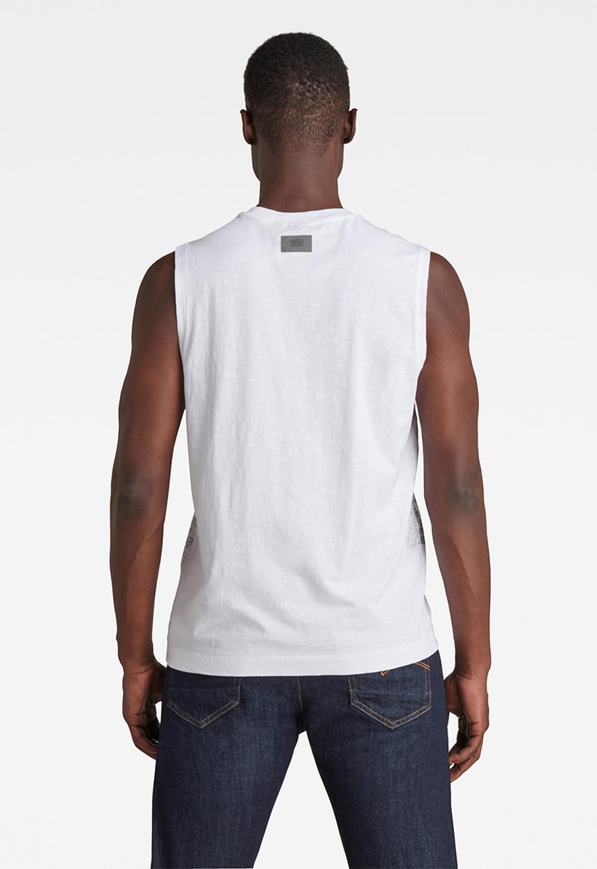 G-STAR - Graphic stitch detail tank - white