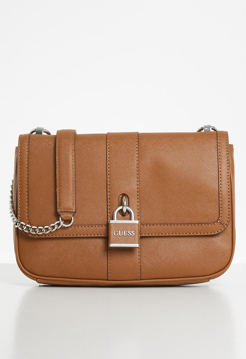 GUESS - Larsa crossbody flap - cognac