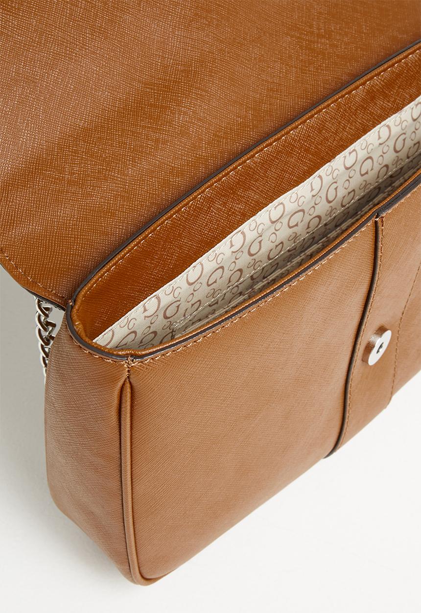GUESS - Larsa crossbody flap - cognac